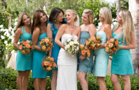brides with bridal party